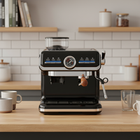 Cafetera Espresso Semiautomática Multifuncional Italiana con Molinillo de Granos y Control de Temperatura para el Hogar