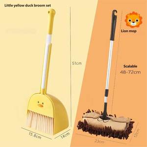 Outils de nettoyage ménagers pour enfants petit <span class=keywords><strong>balai</strong></span> avec ensemble de pelle à poussière matériau de tête de poils vadrouille sol en chenille - Product Image 3