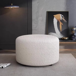 Repose-pieds pliable moderne de luxe en polaire d'agneau, écologique, motif pied-de-poule crème, bas, pour salon, chambre, appartement, <span class=keywords><strong>chaussures</strong></span> - Product Image 4