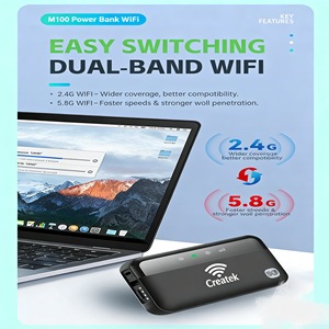 Routeur sans fil double bande <span class=keywords><strong>Createk</strong></span> M100 2.4G 5.8G, routeur Wifi 4g avec batterie externe 10000mah, point d'accès mobile 150mbps, pare-feu VPN - Product Image 6