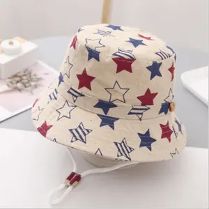 Sun Protection Hat For Kids Toddler Boys Girls Wide Brim Summer Play Hat Cotton Canvas Baby Bucket Hat With Chin Strap