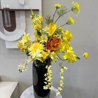 Bouquet artificiel de 15 pièces noué à la main, accessoire de photographie, décoration de vase, arrangements floraux en soie, style de scène, 3D doux