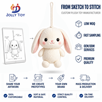 Peluche personnalisée en usine, adorable lapin de dessin animé avec cordelette, créez votre propre jouet en peluche pour machine à griffes