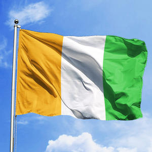 Venta directa de fábrica, tela de poliéster personalizada para exteriores, impresión Digital de doble cara, pancartas de bandera nacional de <span class=keywords><strong>Costa</strong></span> de Marfil de 3x5 pies - Product Image 1