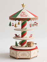 Présentoir en papier sur pied rotatif écologique à 4 niveaux pour la promotion de vacances de jouets de collations de centre commercial sur le thème de Noël