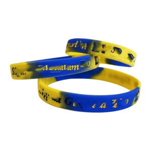 Pulsera de silicona griega personalizada Pulsera de silicona de color relleno en relieve - Product Image 4