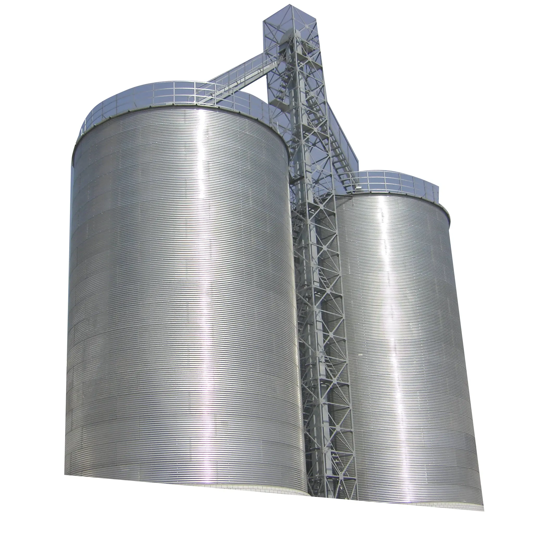 Corn storage steel silos with flat bottom silos equipped with sweep auger
