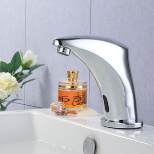 Lavabo de Baño Moderno, Simple e Innovador, de Latón Cromado, de un Solo Orificio, <span class=keywords><strong>con</strong></span> <span class=keywords><strong>Sensor</strong></span> Automático <span class=keywords><strong>para</strong></span> Agua Fría y Caliente, <span class=keywords><strong>para</strong></span> Hotel, de Cerámica, Montado en el Suelo - Product Image 2