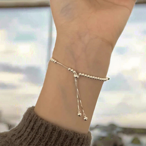 S925 Sterling Silver Bead <b>Pull</b>-Out Chain Link Bracelet Women-Trendy High-End <b>Light</b> Luxury Certified Gift - Product Image 2