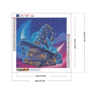 Cappello da strega fatto a mano 40*40CM pittura creativa con diamanti regalo completo rotondo <span class=keywords><strong>di</strong></span> alta qualità 5D acrilico decorazione per la casa pittura a diamante - Product Image 2