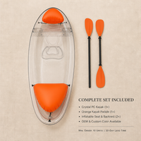 Kayak transparent en polycarbonate pour une personne, canoë transparent, bateau à rames pour la mer, le lac, les sports nautiques