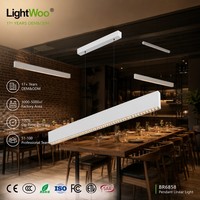 Éclairage LED linéaire à grille pour bureau, restaurant, commerce, avec commande gestuelle, réglage de la luminosité et de la température de couleur