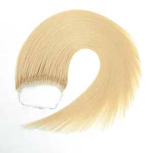 12-26 Zoll Cotton String Haar verlängerungen Zwillinge I-Tip # Blondes menschliches Haar Remy Glattes Haar verlängerung für Frauen Kein Schuss Korea