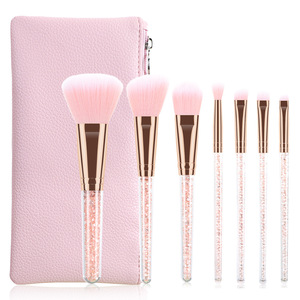 Juego de 7 Brochas de Maquillaje Rosas, con Logotipo Personalizado, Marca Privada, Portátiles, de Viaje, con Pelo Sintético Suave, Kit de Brochas de Belleza Cosméticas con Bolsa, Bonitas - Product Image 1