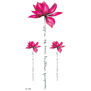 BXTAT TL175 - TL180 Piante Erbacee Fiori di Loto Citazione Penny Autoadesivi Provvisori Del <span class=keywords><strong>Tatuaggio</strong></span> - Product Image 4
