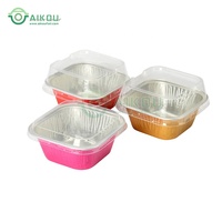 Doublures de cupcake carrées en aluminium noir or, 100ml, tasse de cuisson jetable, 3oz, conteneurs à muffin jetables, ustensiles de cuisson, 10 pièces