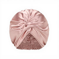 Bonnet de nuit 100% soie de mûrier 19 Momme, tissage croisé double couche, pour le soin des cheveux bouclés naturels, usage quotidien pour femmes