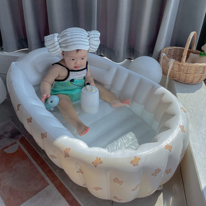 Inflatable Baby Bathtub With Bear Pattern For 0 To 24 Months PVC Material Unisex Use - Product Image 3