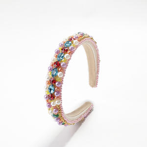 Mode <span class=keywords><strong>euro</strong></span>-américaine été tendance diamant ensemble tissu bandeau tempérament féminin verre diamant brillant magnifique fête cheveux - Product Image 5