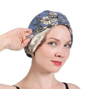 N920 Mũ Ngủ Hai Lớp Headband Bông Turban Mũ Ấn Độ Hồi Giáo Hóa Trị Mũ Turban Satin Lót Ngủ Mũ Bonnet