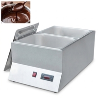 Chauffe-chocolat professionnel à double réservoir, haute efficacité, en acier inoxydable, machine à faire fondre le chocolat électrique commerciale à vendre