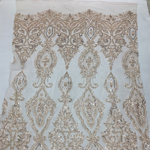 Cuentas blancas con cuentas Lentejuelas Teñido Colores teñidos Secuencia DE BODA Telas de encaje 3D - Product Image 1