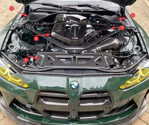 Droge carbon fiber motorruimte kit afdekking trim batterij afdekking kit voor BMW G80 M3 G82 G83 M4 S58 - Product Image 4
