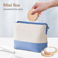 Petit miroir de maquillage couleur naturelle miroir compact rond portable à la main miroir de poche en bambou en bois personnalisé