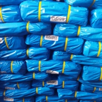 Bâche en PE bleue double face, imperméable, anti-UV, en plastique vierge, avec œillets en aluminium pour camions et entrepôts.