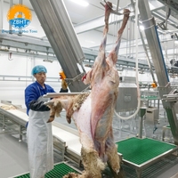 Équipement d'abattage de moutons à roulement en acier inoxydable haute efficacité, fonctionnement manuel, capacité de 10 à 2000 unités pour abattoir long