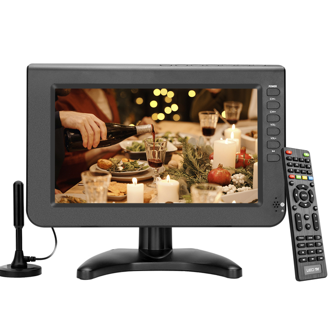 10.1 Inch LED Mini TV 2000mAh Rechargeable Battery 100Hz Full HD Digital ATSC DVB-T2 ISDB-T Portable TV