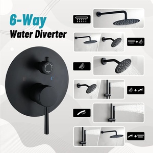 Xinxi Cross-border 10inch American Style Concealed Three-Function Dual <b>Shower</b> Head <b>System</b> Stainless Steel Matte Black Hotel BXW- - Product Image 4