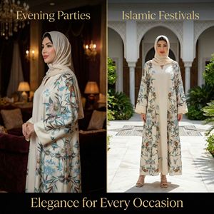 Vestido Kaftán Floral con Perlas para Mujer, Holgado, Elegante, Maxi, Informal, para Verano - Product Image 6