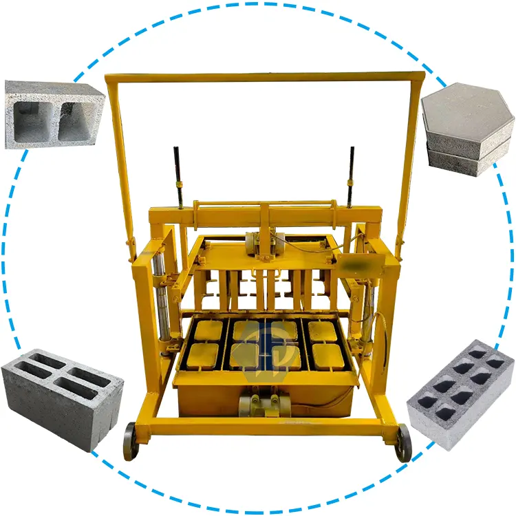 Machine de fabrication de blocs électrique mobile Machine de fabrication de blocs de briques de ciment Prix de la machine de fabrication de briques creuses en béton