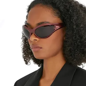 Futuristic y2k Sports Women's Sunglasses Luxury 2024 Trend Red Punk 2000'S Cool Girl Sunglasses Oversized Goggles Eyewear Unisex