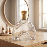 Bouteilles en verre gravé avec bouchon en liège, vente directe usine, 500ml 750ml, pour Brandy Whisky Vodka Rhum, couleur et logo personnalisés