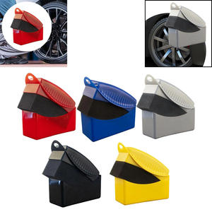 <b>Car</b> Wash Wheel Brush Plastic Handle Sponge Wax Applicator Detailing Accessory for Tire Polishing Auto Exterior Care - Product Image 3