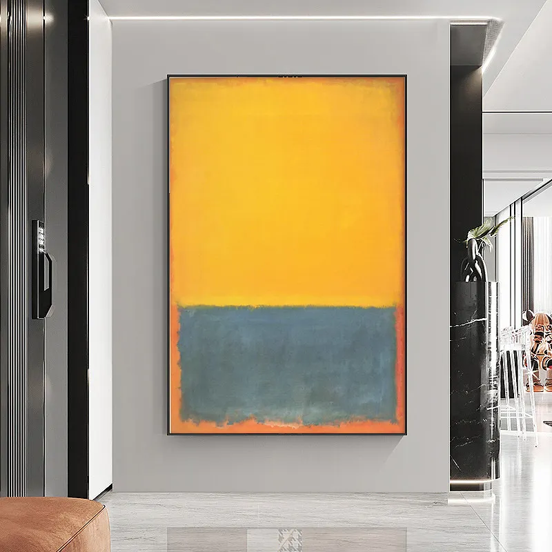 Moderne Wohnkultur Mark Rothko Handgemalte Kunstwerk Orange Leinwand Malerei Minimalisti scher Stil Ölgemälde Für Hotel wand