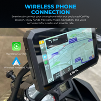 RICOEL Dispositivo de Navegación GPS Portátil con Sistema Operativo Android, Pantalla Desmontable de 7 Pulgadas Legible Bajo la Luz Solar, Resistente al Agua, Compatible con Android Auto y CarPlay para Motocicleta