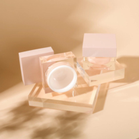 Vente en gros usine de pots en plastique vides pour gel UV et gel de construction, 5g, 15g, 30g, 50g, pots carrés pour gel de construction, emballage cosmétique givré