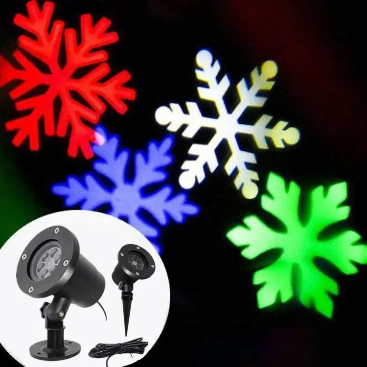 Outdoor New Year Christmas Snowflake Laser Light Snowfall Projector Move Snow Indoor Garden Projection Lights Led Lamp