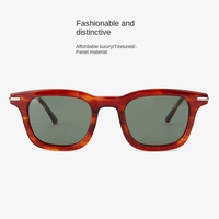Lunettes de soleil polarisées vintage unisexe à monture carrée en acétate, avec détails de rivets métalliques en tôle, teintées métalliques, tendance transfrontalière