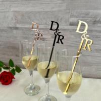 Bâtonnets à cocktail personnalisés avec photo d'animal de compagnie, en acrylique transparent, pour mariage