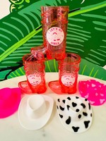 Cowgirl Boot Shot Tasses avec étiquettes et Mini Cowgirl Chapeaux Bachelorette Party Favors et Decor Cadeaux de demoiselle d'honneur
