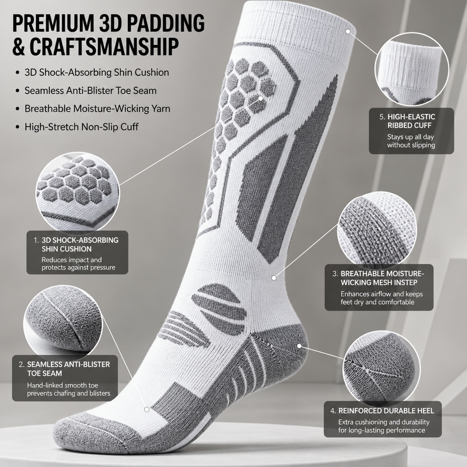 Moisture-Wicking Shin Splint Support Socks for Men & Women - Durable ...