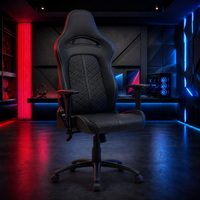 Chaise de bureau de course pivotante à 180 degrés, en cuir PU multicouche, avec support lombaire intégré, hauteur réglable extensible
