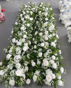 Wedding &amp; Thanksgiving Backdrop Decor Purple Arch Stand <strong>Flower</strong> Strip Pink White Artificial <strong>Silk</strong> High Simulation Rose Garland - Product Image 5