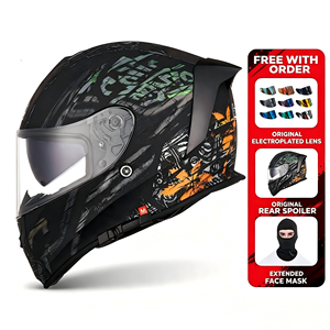 Beliebter Integralhelm mit ABS-Schale, zugelassen, mit Doppelvisier, Schutzhelm für Motorrad, Roller, tägliche Fahrten, ganzjährig tragbar - Product Image 1