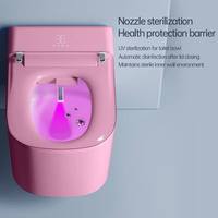 WC intelligent allongé de type P MUUPEG de haute qualité avec télécommande, fixation murale, siphon en P en céramique, double chasse d'eau et siège chauffant