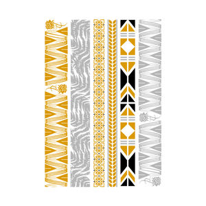 <span class=keywords><strong>Tatuajes</strong></span> Temporales Metálicos Dorados a Prueba de Agua para Mujeres, Niñas y Adultas, Arte Corporal y Facial, Papel Ecológico, Sexy y Moderno - Product Image 6